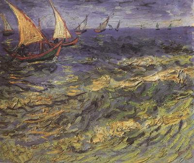 Vincent Van Gogh Seascape at Saintes-Maries (nn04) oil painting picture